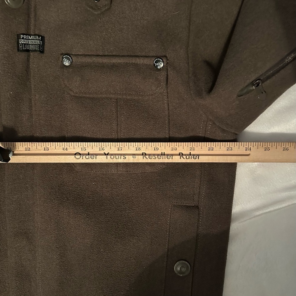 Premium Lounge Wool Blend Military Style Utility Cargo Jacket Coat Men XXL brown - Picture 12 of 15